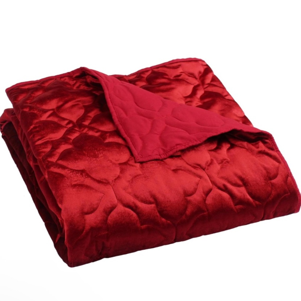 Levtex Home BH CASERTA VELVET RED THROW 50x60” - Picture 3 of 4